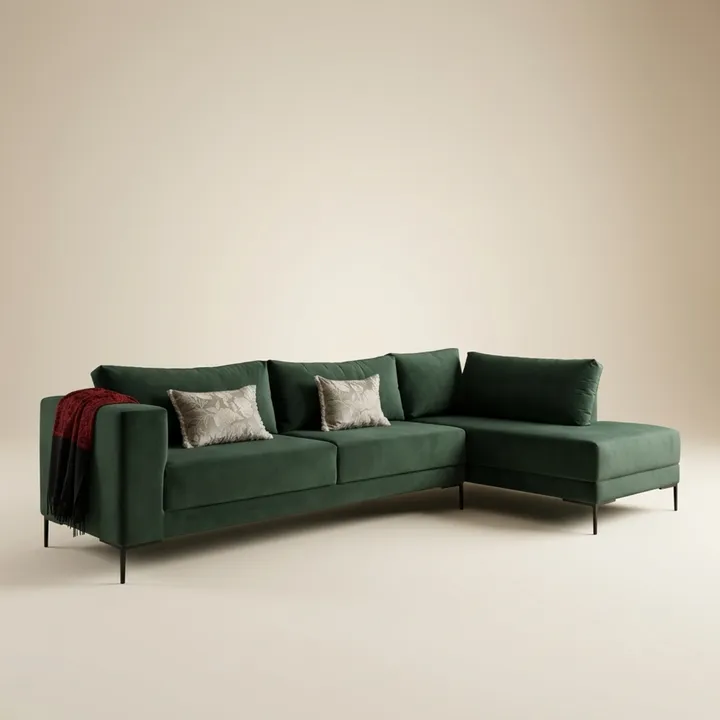 Contemporary L-Shape Upholstered Sofa