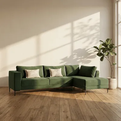 Contemporary L-Shape Upholstered Sofa view 2