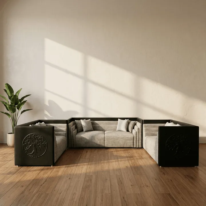 Modern Hybrid Three-Step Arm Sofa