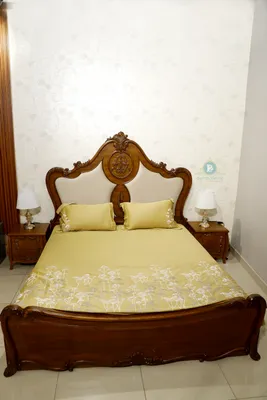Heritage Carved Teakwood Bed view 1