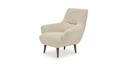 Modsy Accent Chair Wooden Leg - Natural Woven view 2