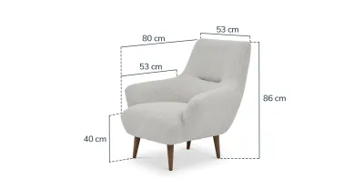 Modsy Accent Chair Wooden Leg - Natural Woven view 3