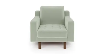 Modsy Armchair Cylindrical Wooden Leg - Velvet view 1